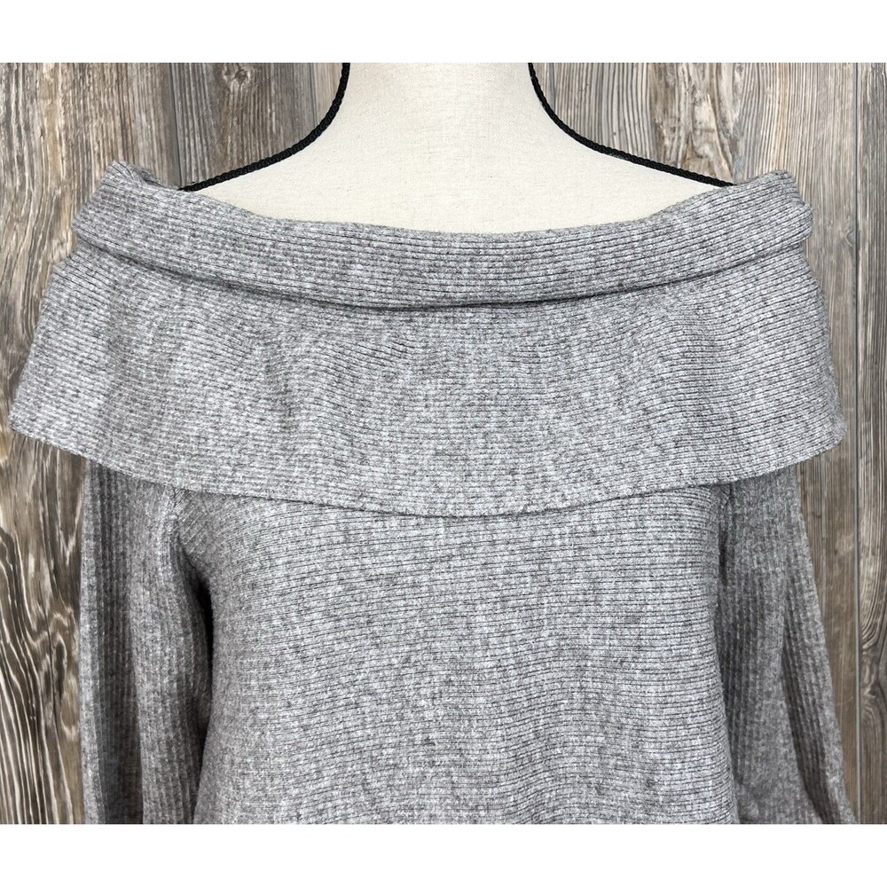 Seraphine Maternity Sweater Grey Knit Cowl Neck MED Soft‎ Cozy Warm Winter Chic - Picture 2 of 14